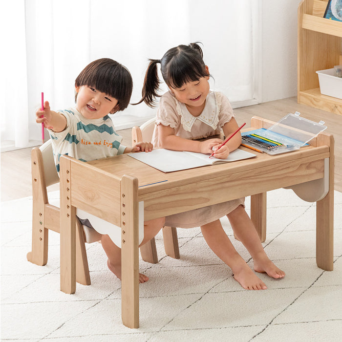 ワイドタイプ］現役ママが考えた キッズデスク チェアセット 高さ調整