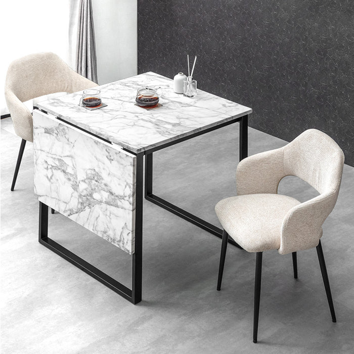 幅75 120］バタフライ ダイニングテーブル3点セット 2人掛け 伸長式