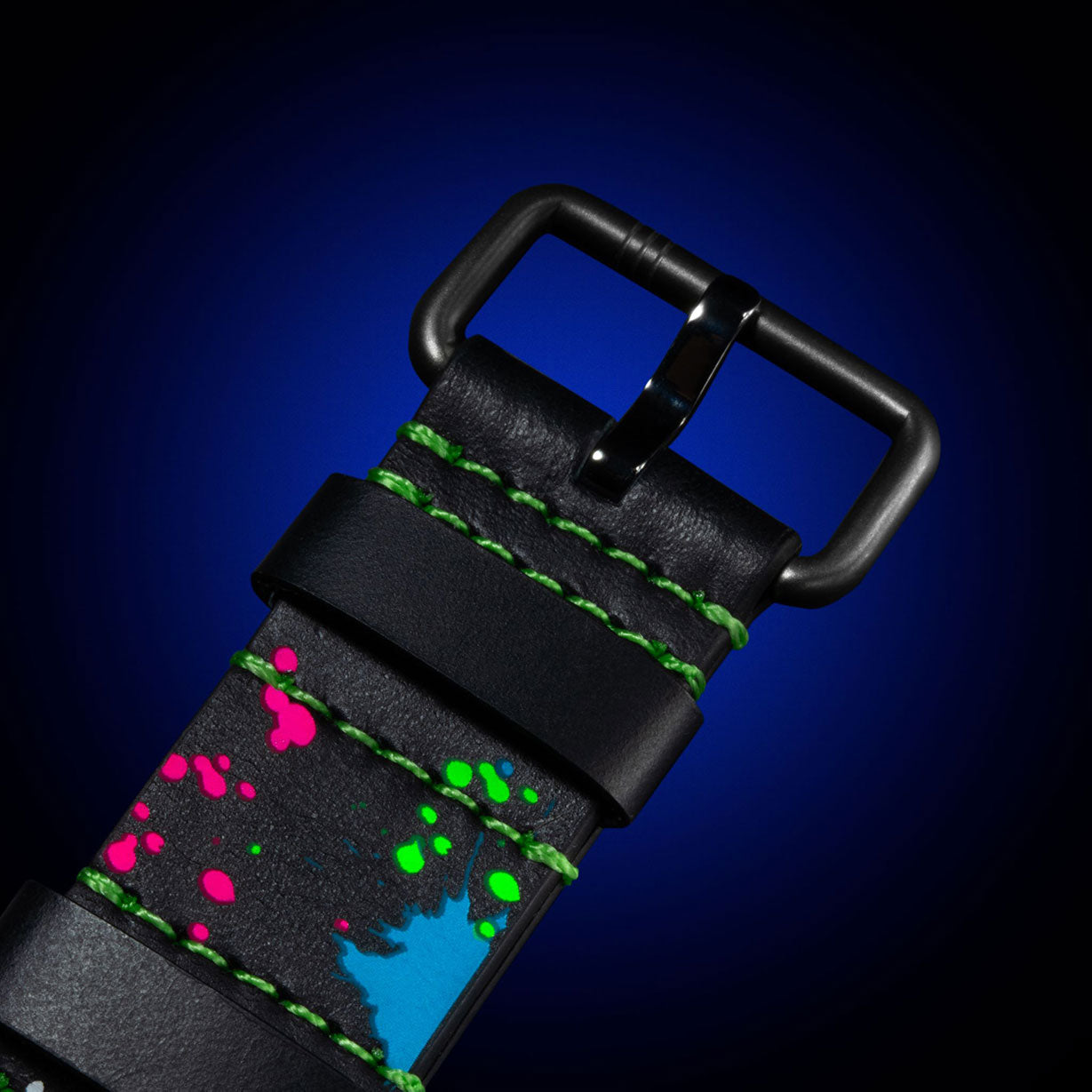 Black Leather Strap for Neon Z black edition | Wrist Watch Strap