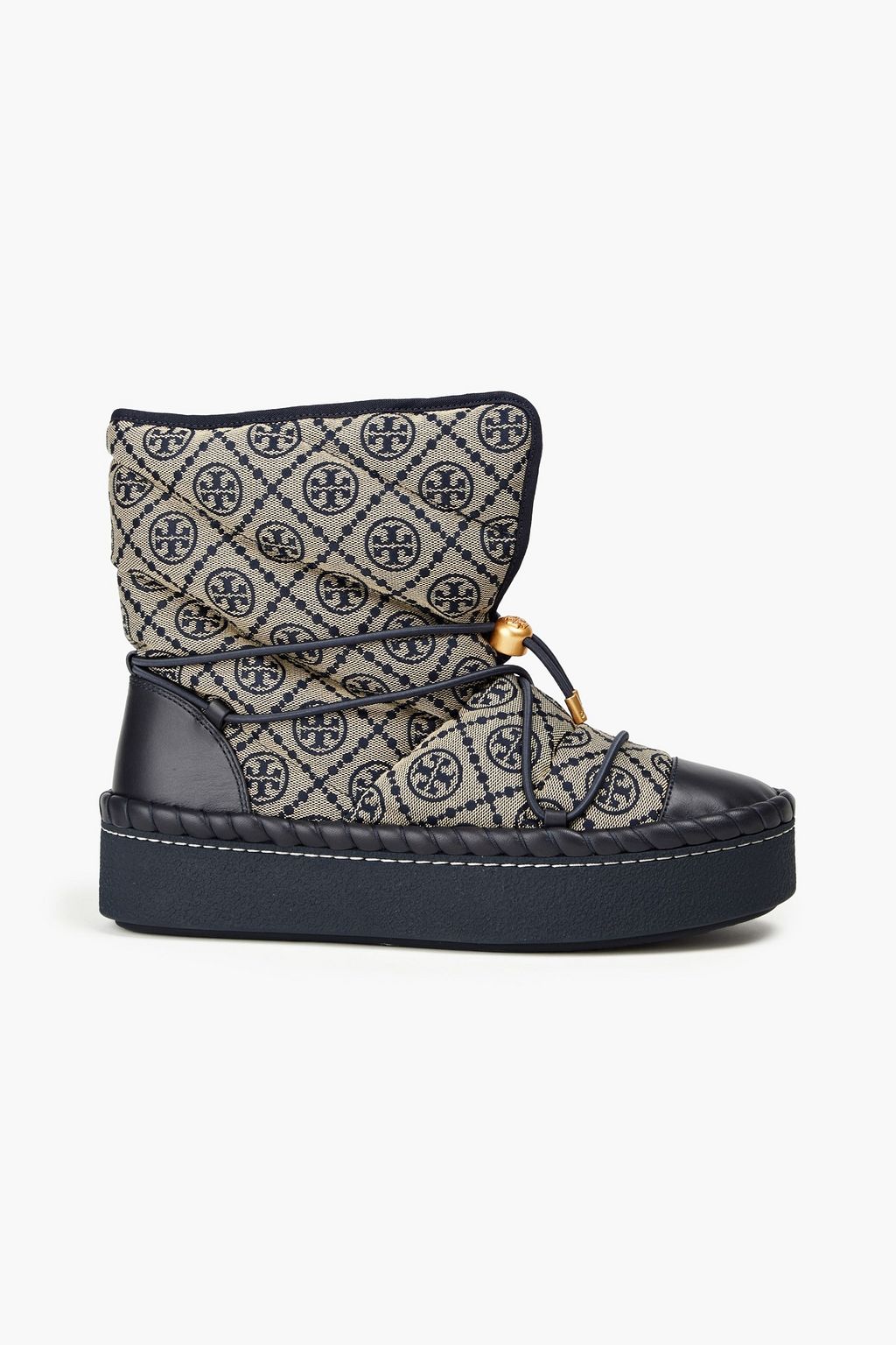 TORY BURCH Jacquard and leather snow boots | THE OUTNET