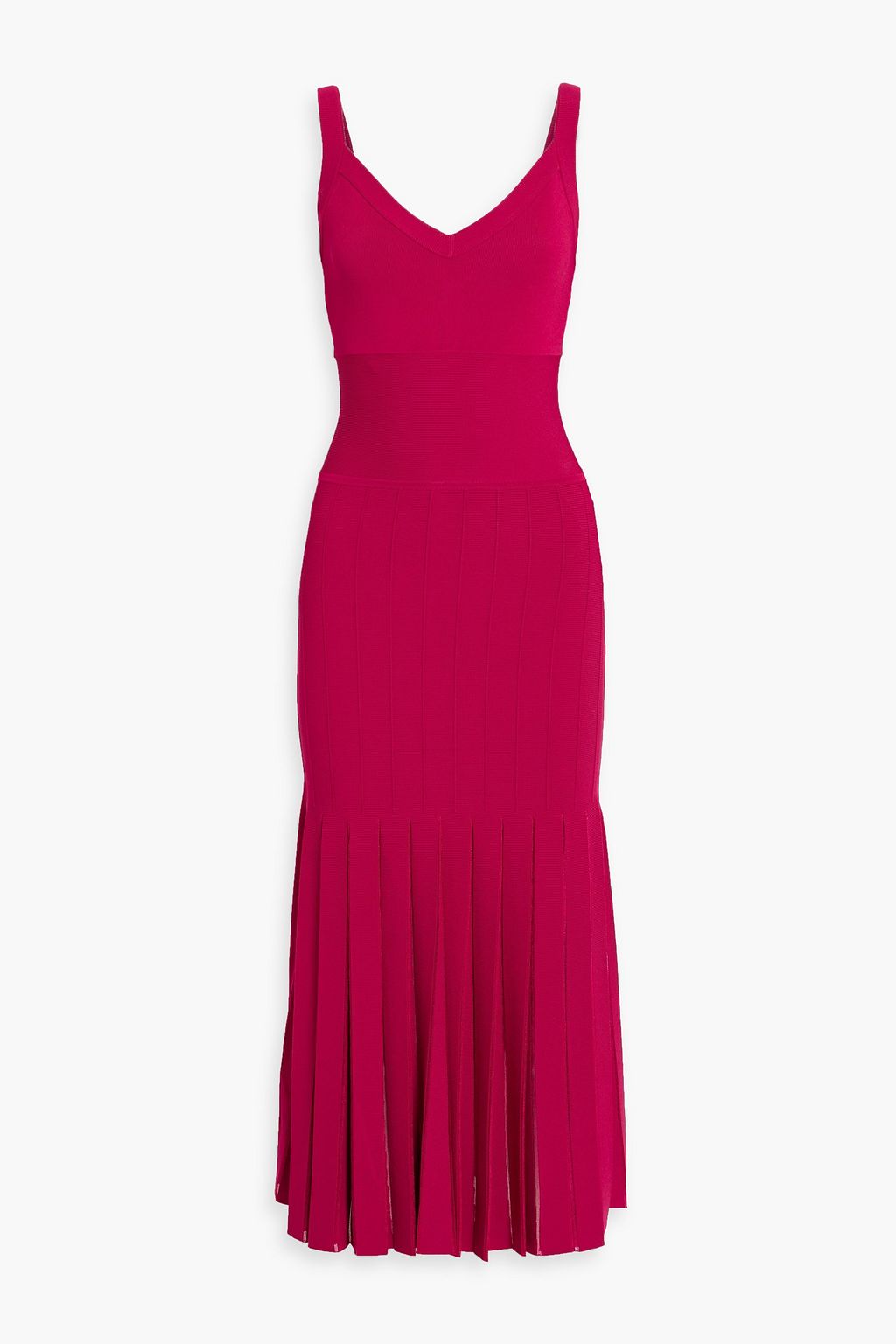 HERVÉ LÉGER Rosa pleated bandage midi dress | THE OUTNET