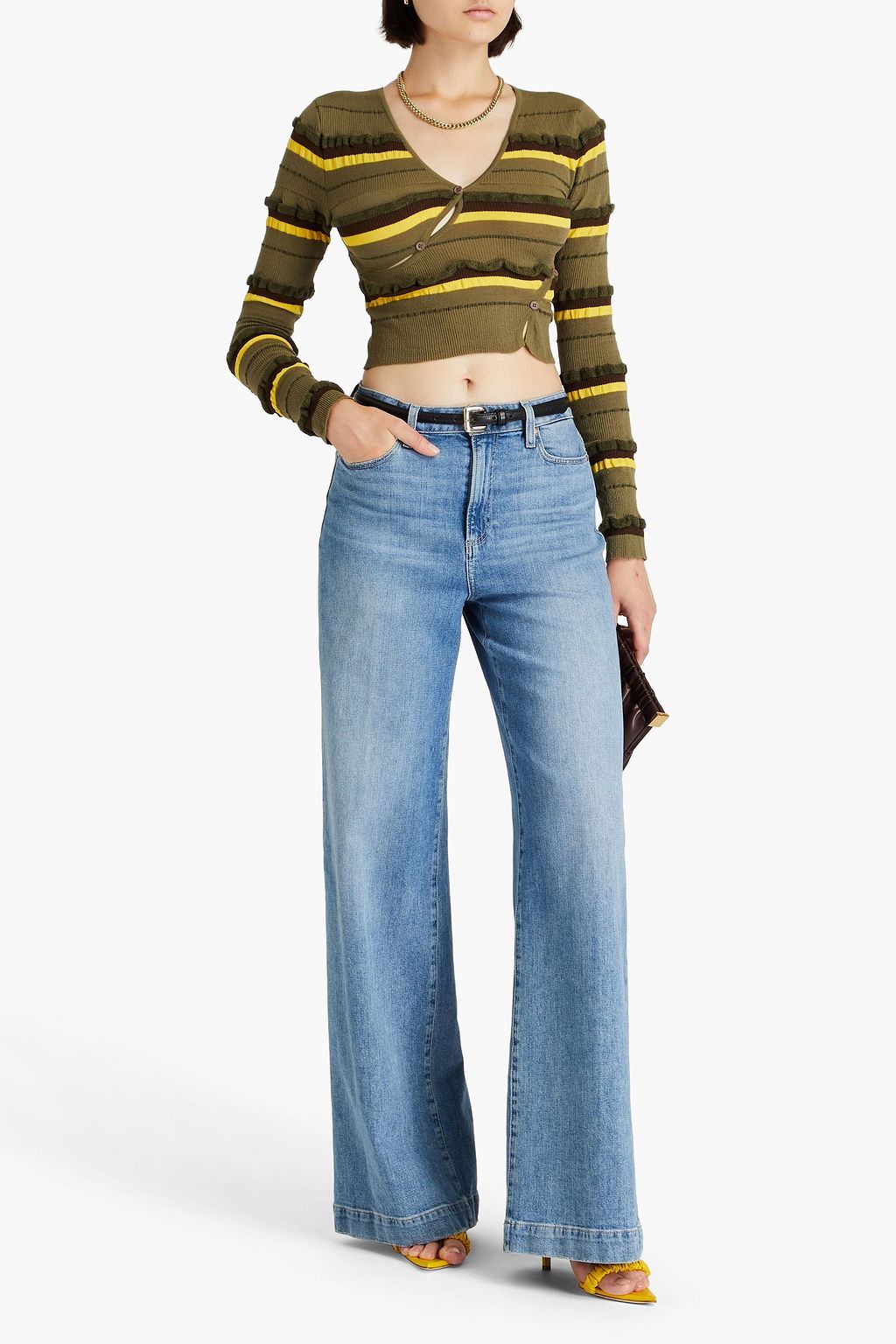 JACQUEMUS ブラッシュドストレッチニット ポロセーター | THE OUTNET