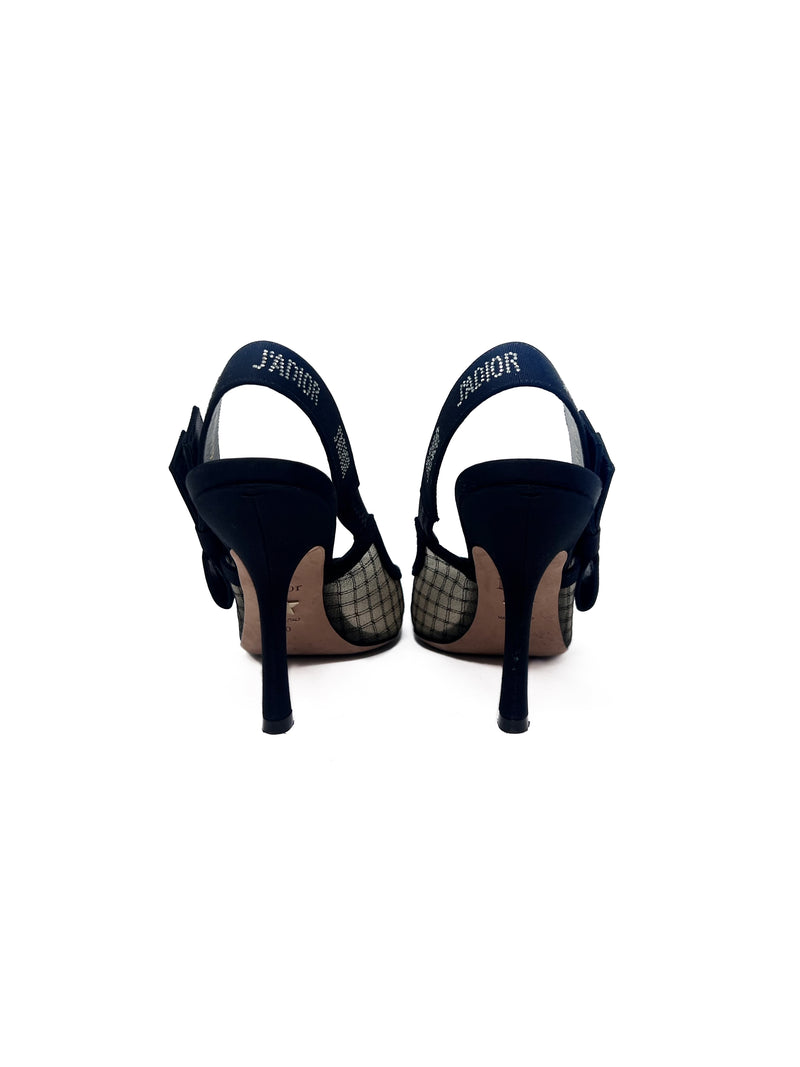 Christian Dior W Shoe Size 40 'J'Adior' Rhinestone Logo Mesh