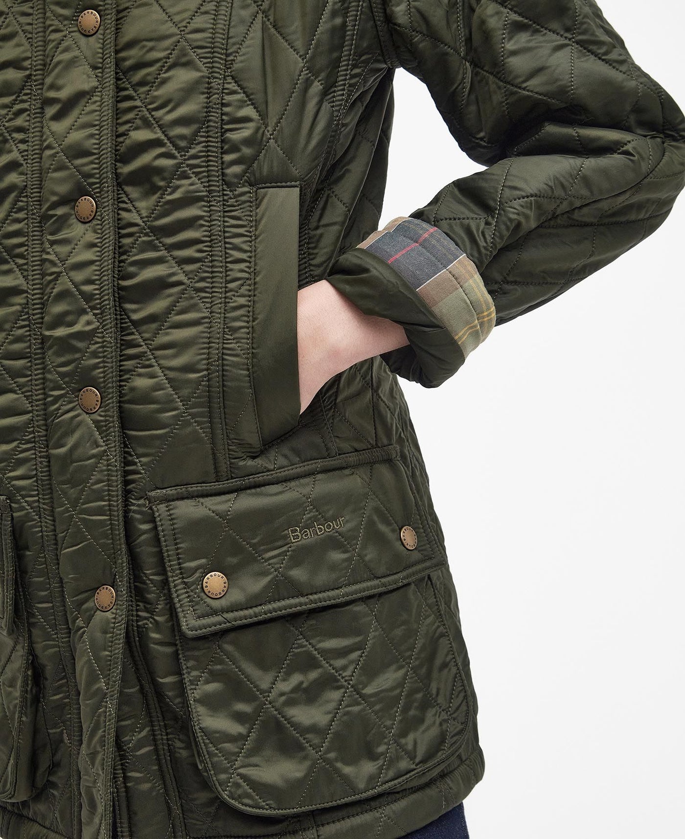 Barbour Beadnell Polarquilt Jacket in Olive | Women's Barbour