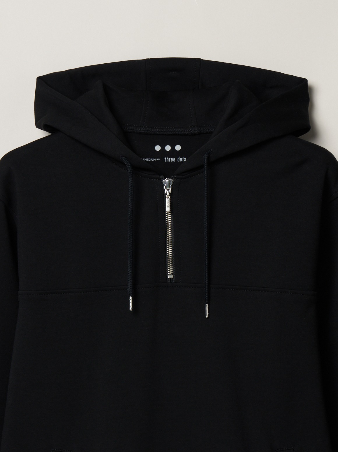 Men's high gauge cardboard halfzip hoody｜スリードッツ