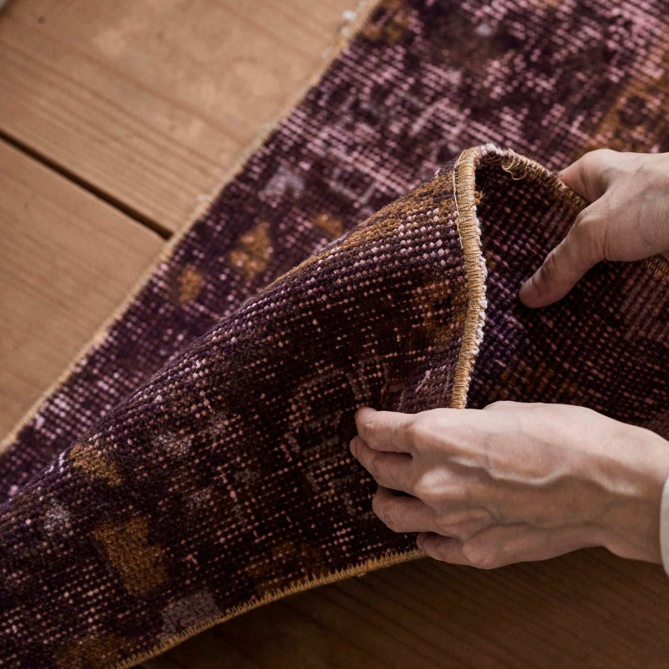 ヴィンテージラグ | トルコ・ドアサイズ No.03 | 赤紫色 | 84×43 – tiflo