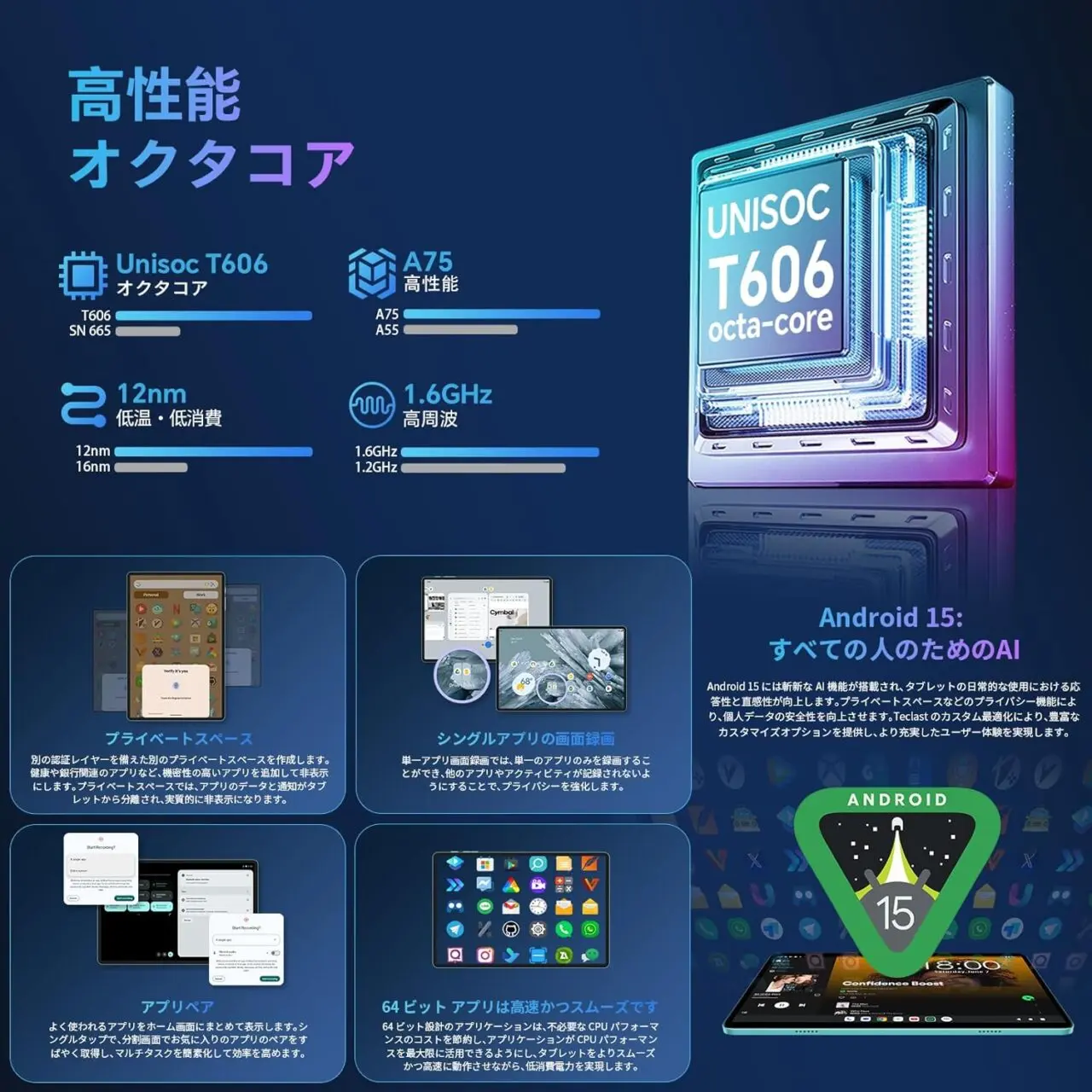 ODEA A12 Android14タブレット 10時間程度使用 Amazon.co.jp: ODEA A12