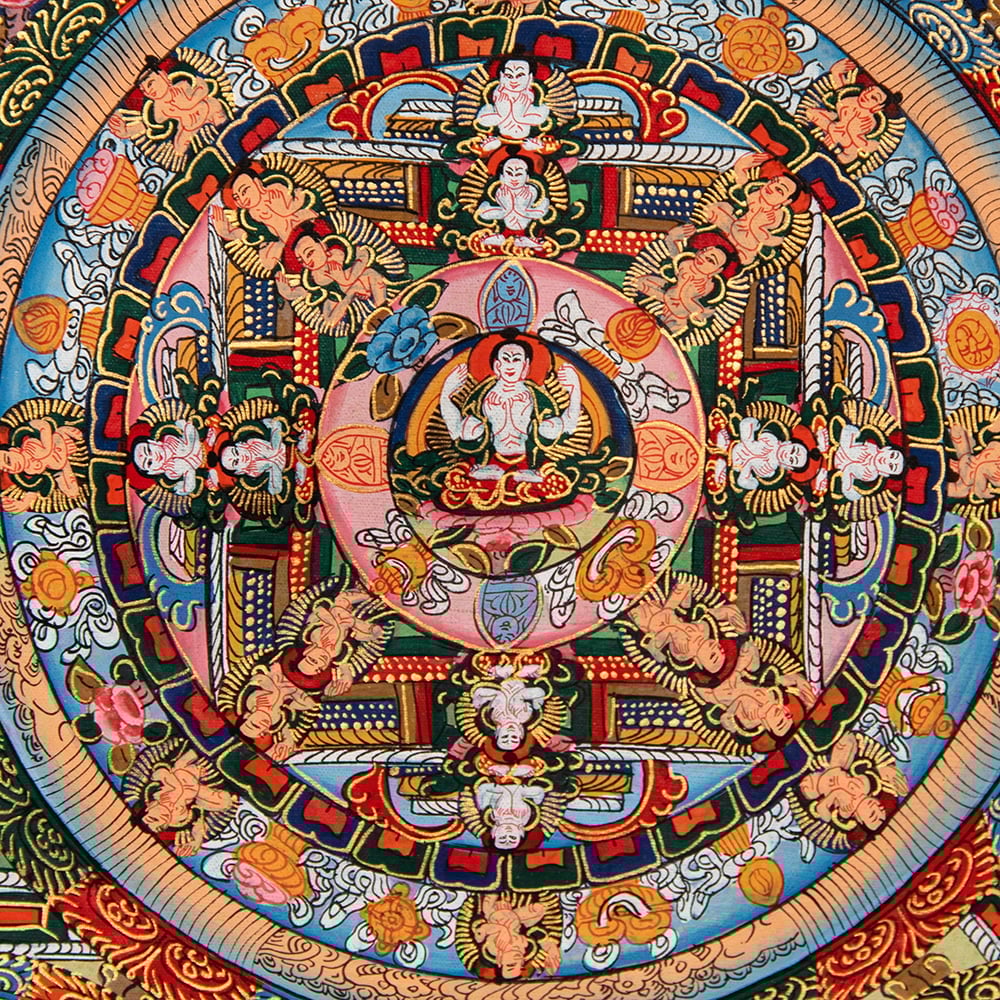 一点物〕装丁付肉筆仏画（タンカ） - 仏陀曼荼羅 の通販[送料無料