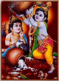 シヴァ クリシュナ 額縁付 ビンテージポスター シヴァアート、シヴァ