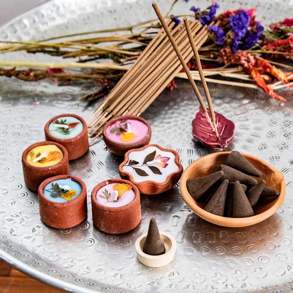 Cottage フレグランスキャンドル と お香のギフトセット の通販