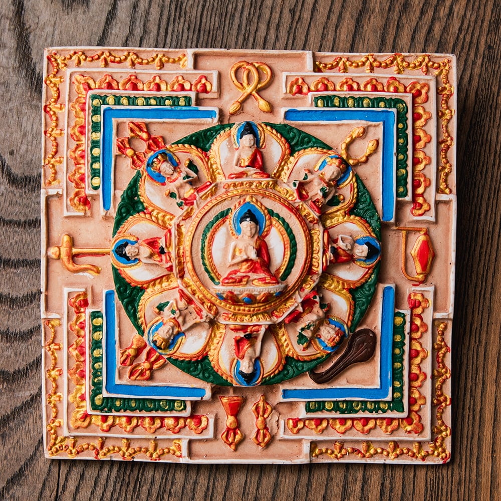 壁掛けタイプ〕立体曼荼羅 釈迦陀如来曼荼羅 [約11.7cm×11.7cm×2cm] の