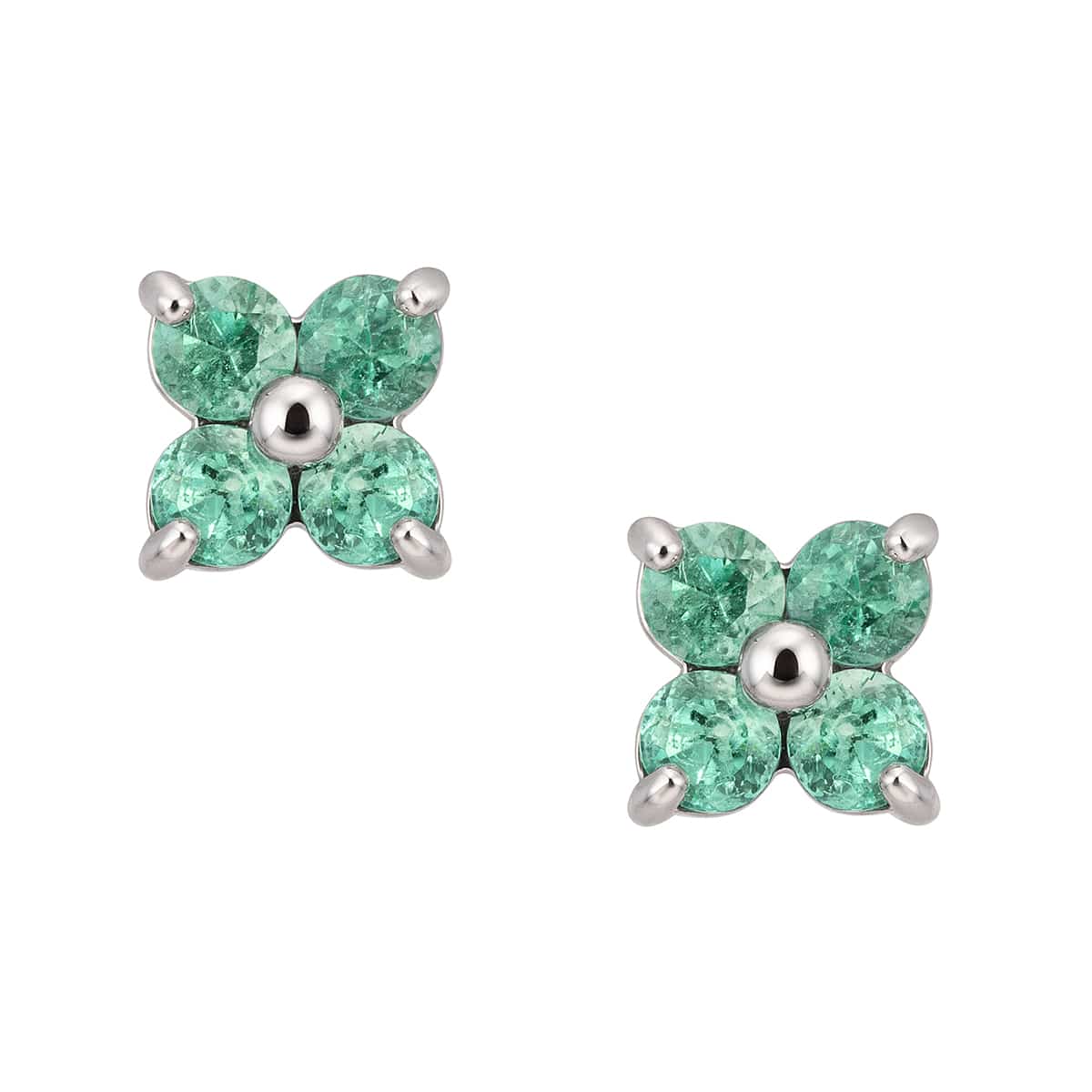K10ホワイトゴールドエメラルドピアス(RPE395-001)|TSUTSUMI