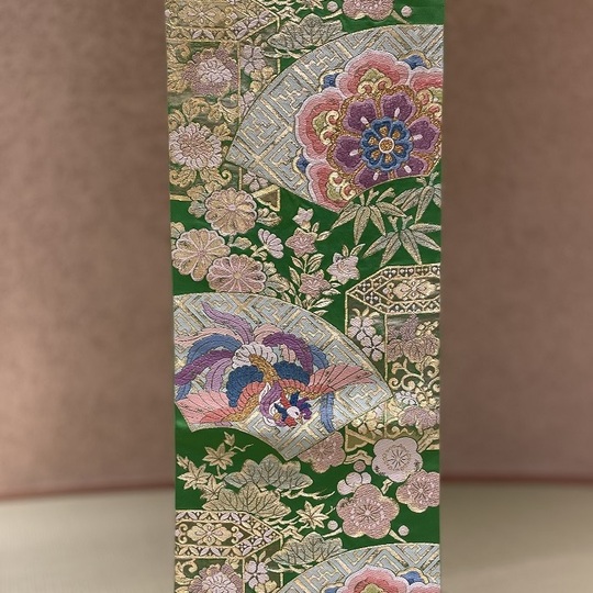 濃紺地 貝桶と花など - からん::アンティーク着物・リサイクル着物の通販