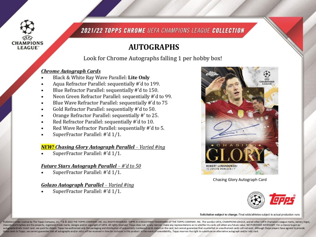 ⚽ 2021/22 TOPPS CHROME UEFA CHAMPIONS LEAGUE LITE HOBBY【製品情報