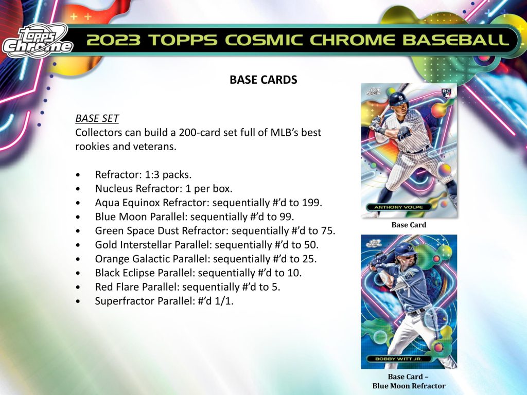 ⚾ 2023 TOPPS COSMIC CHROME BASEBALL HOBBY【製品情報】 | Trading