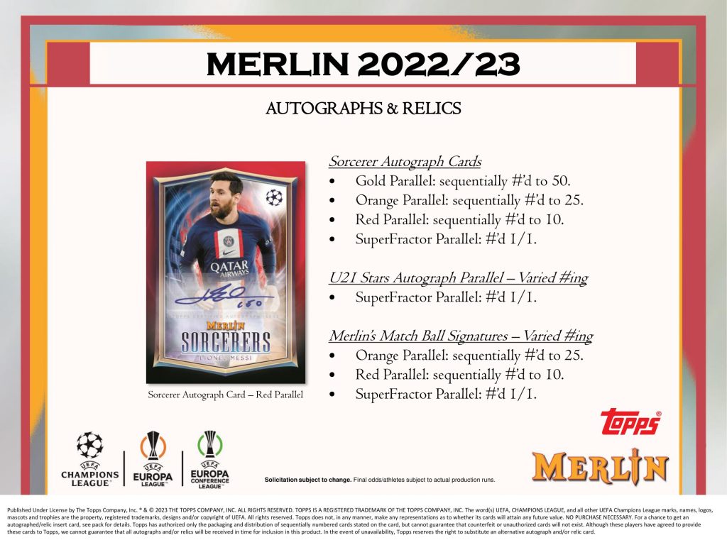 ⚽ 2022/23 TOPPS UEFA CHAMPIONS LEAGUE MERLIN CLUB COMPETITION