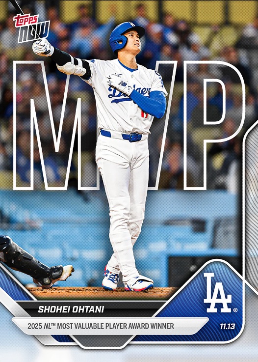 コラム】大谷翔平が満票で3年連続4度目のMVP受賞！ 「TOPPS NOW」に