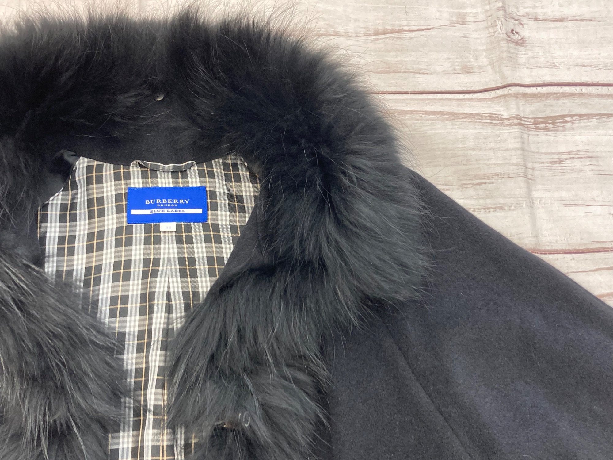 極美品】バーバリーブルーレーベル ポンチョ ジャケット 38 ブラック