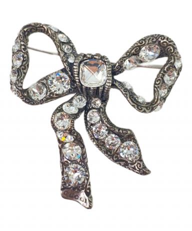 グッチ☆リボンブローチ シェリーリボン✖️ラインストーン 蜂 ロゴ