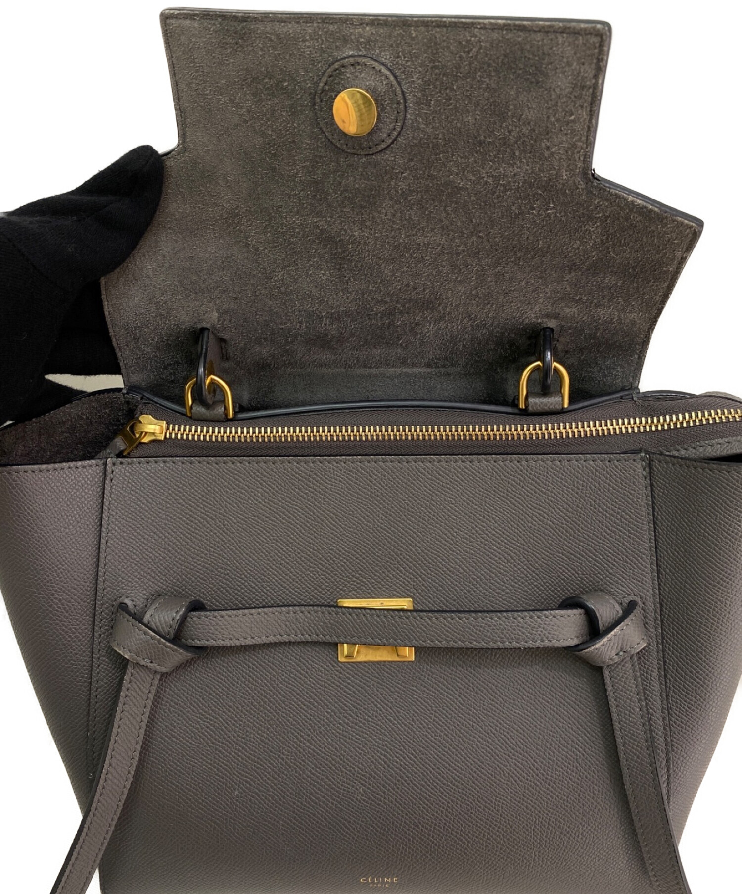 中古・古着通販】CELINE (セリーヌ) ベルトバッグ グレー サイズ