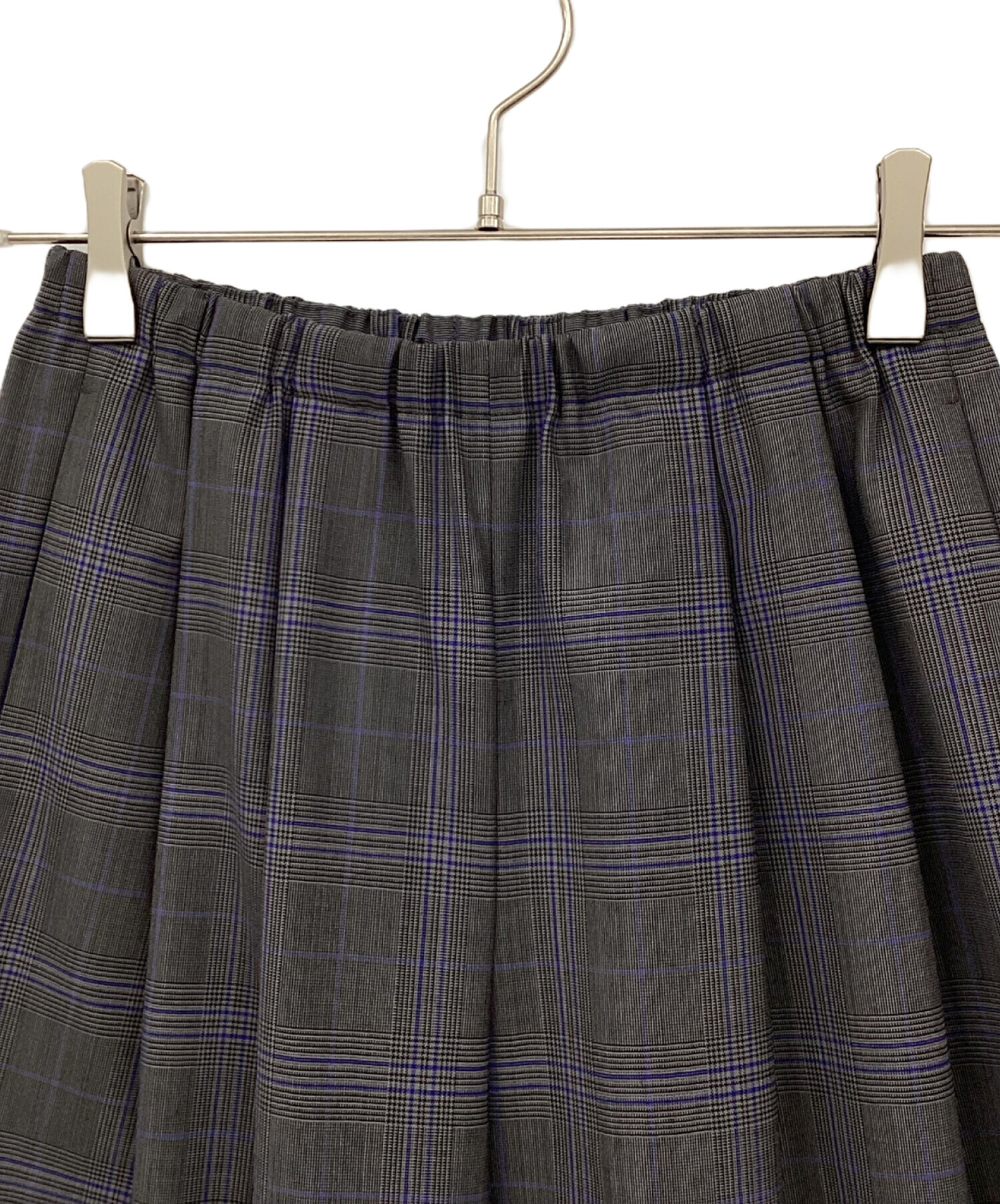 中古・古着通販】ENFOLD (エンフォルド) チェックワイドパンツ グレー