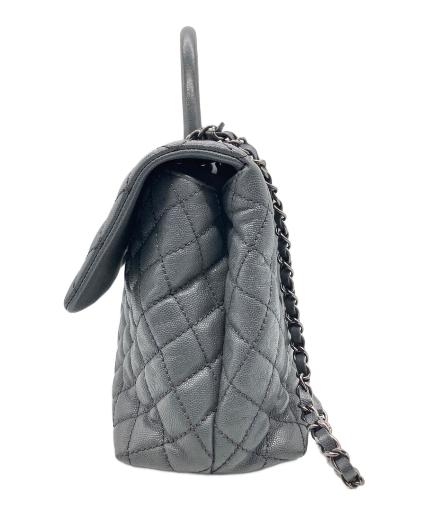 中古・古着通販】CHANEL (シャネル) ココハンドル マキシ M グレー