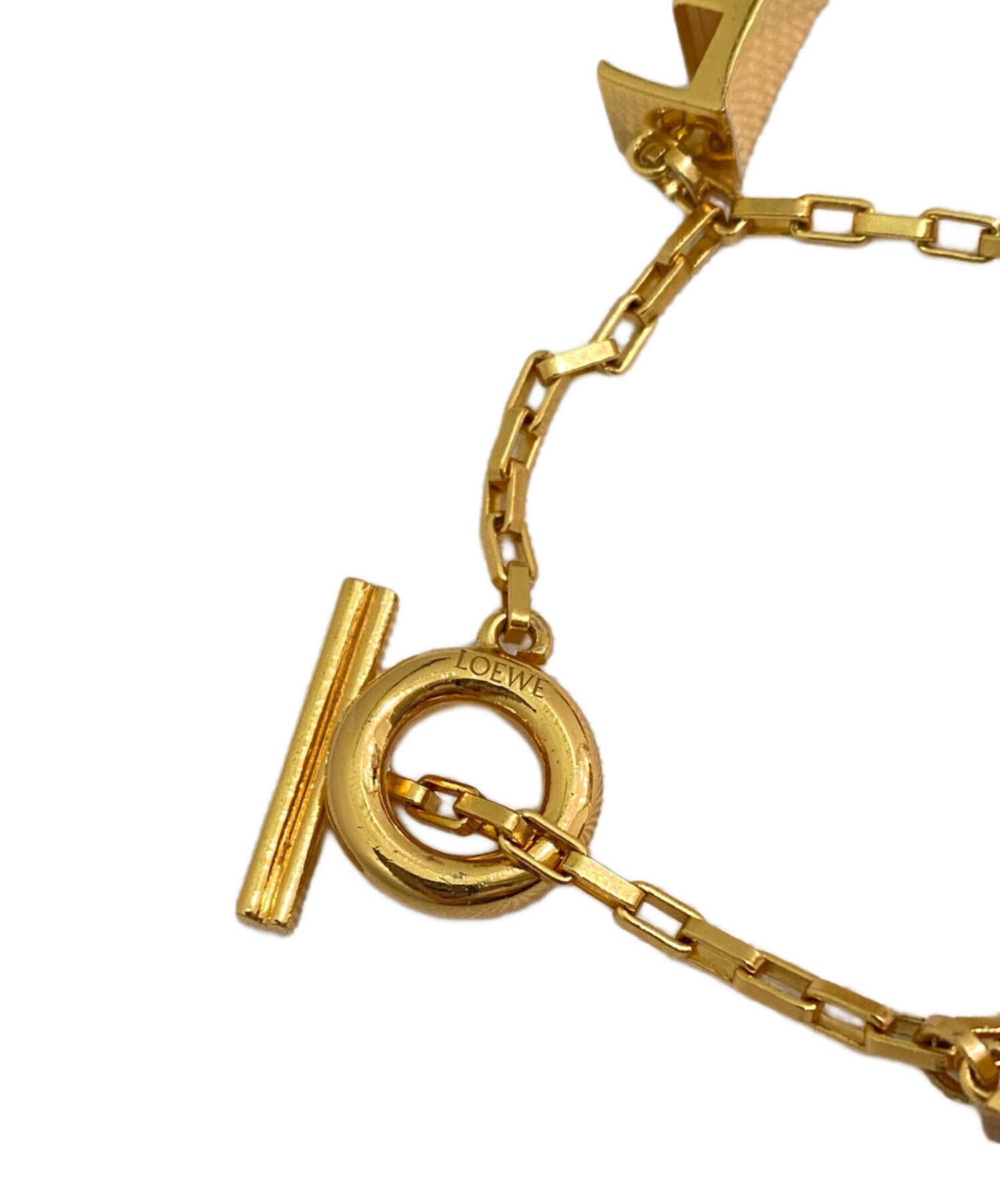 中古・古着通販】LOEWE (ロエベ) ロゴチャームブレスレット ゴールド