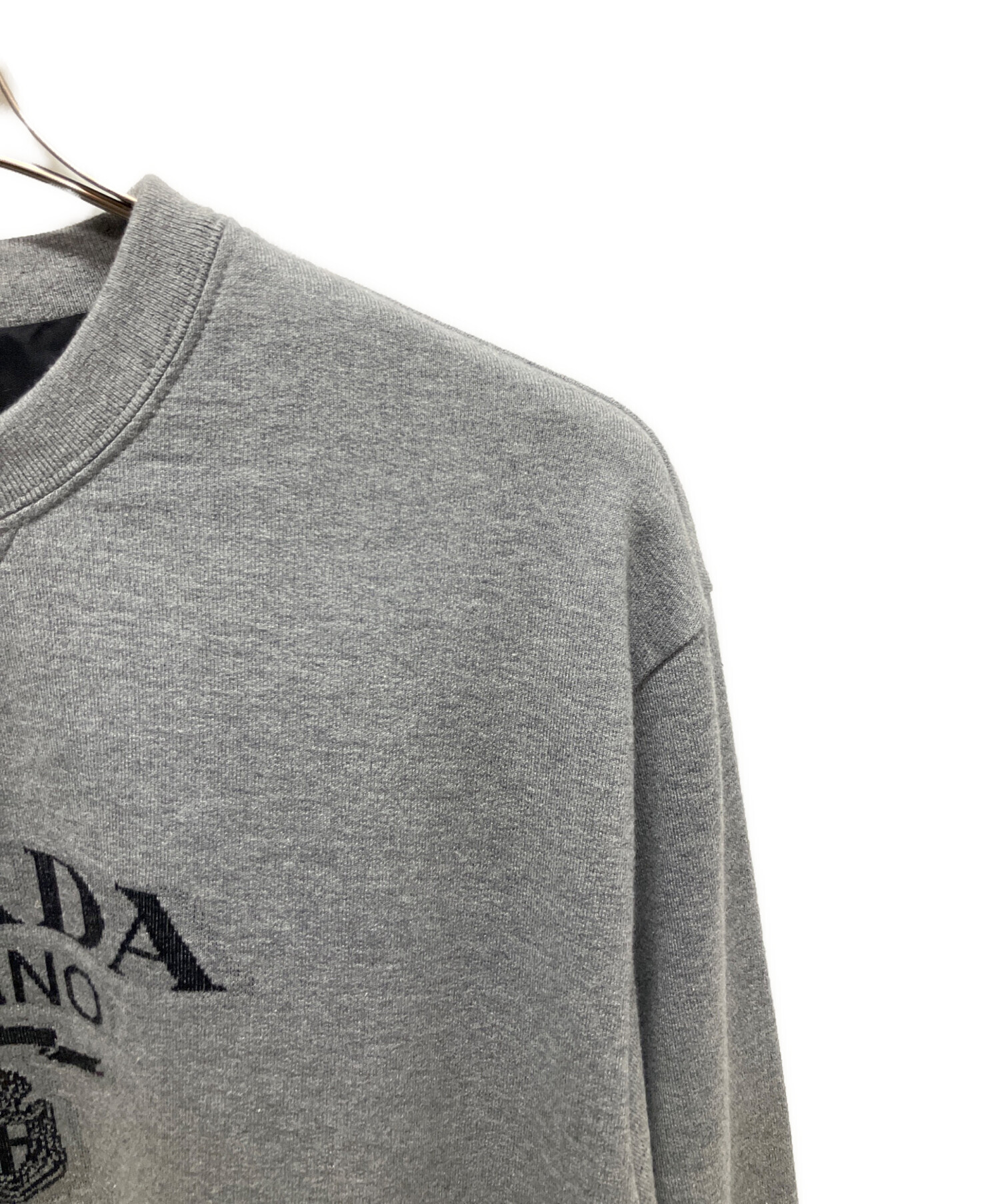 中古・古着通販】PRADA (プラダ) ロゴスウェット グレー サイズ:L