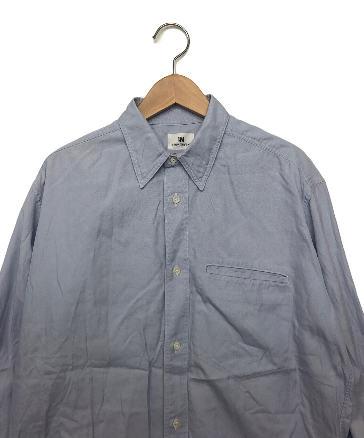中古・古着通販】ISSEY MIYAKE (イッセイミヤケ) 長袖シャツ ブルー