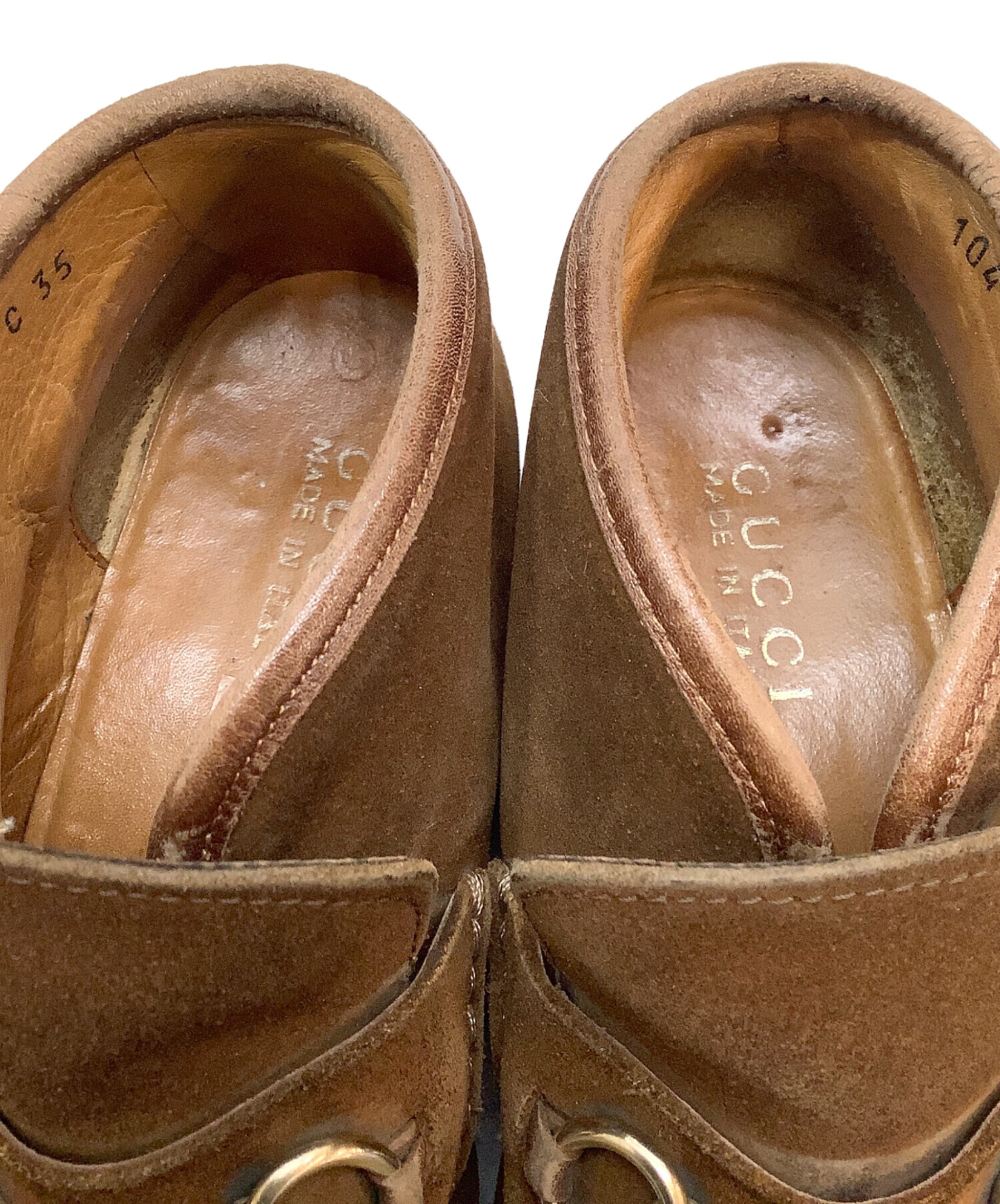 中古・古着通販】GUCCI (グッチ) ホースビットモカシンブーツ ブラウン