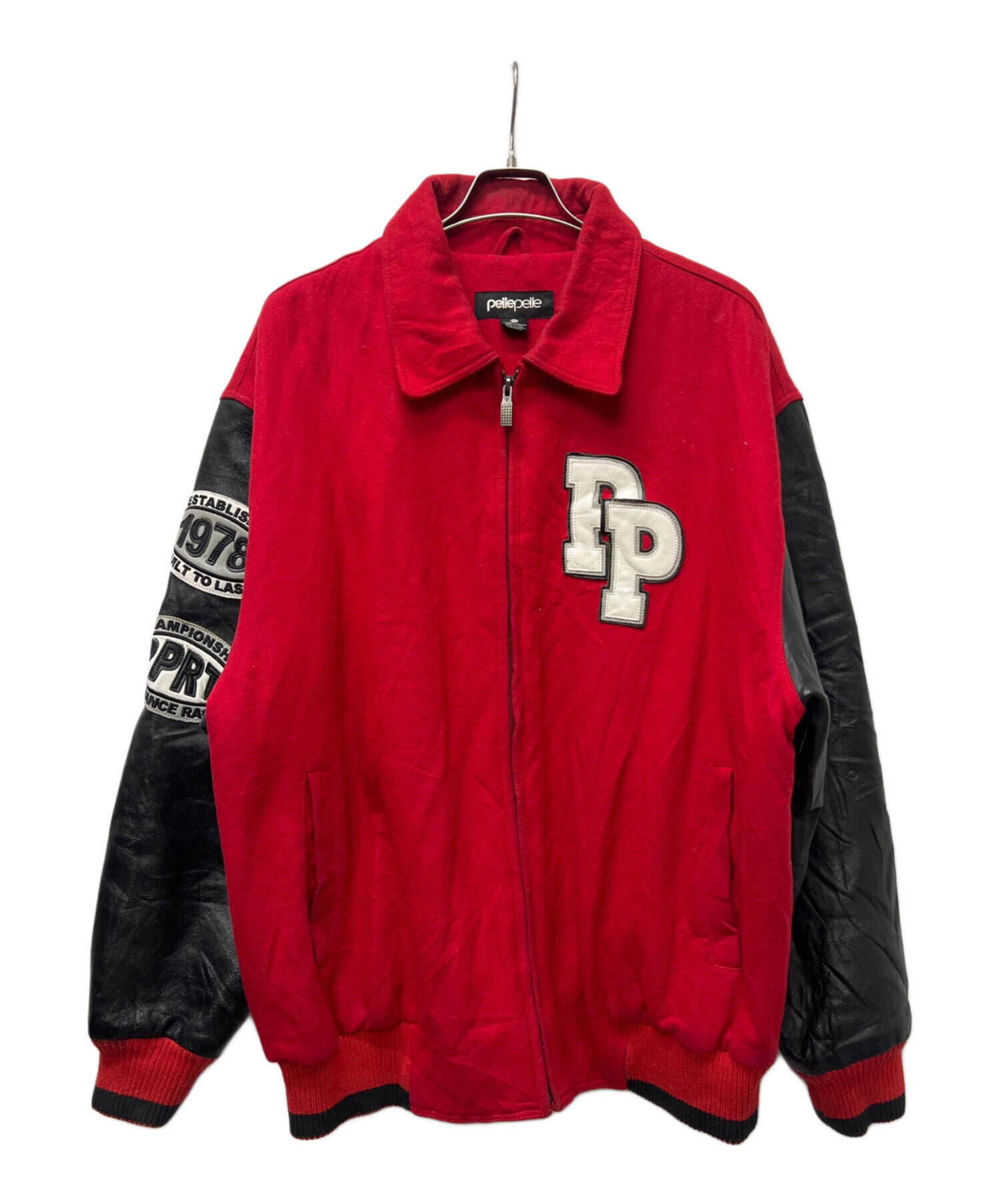 中古・古着通販】pellepelle (ペレペレ) スタジャン レッド×ブラック