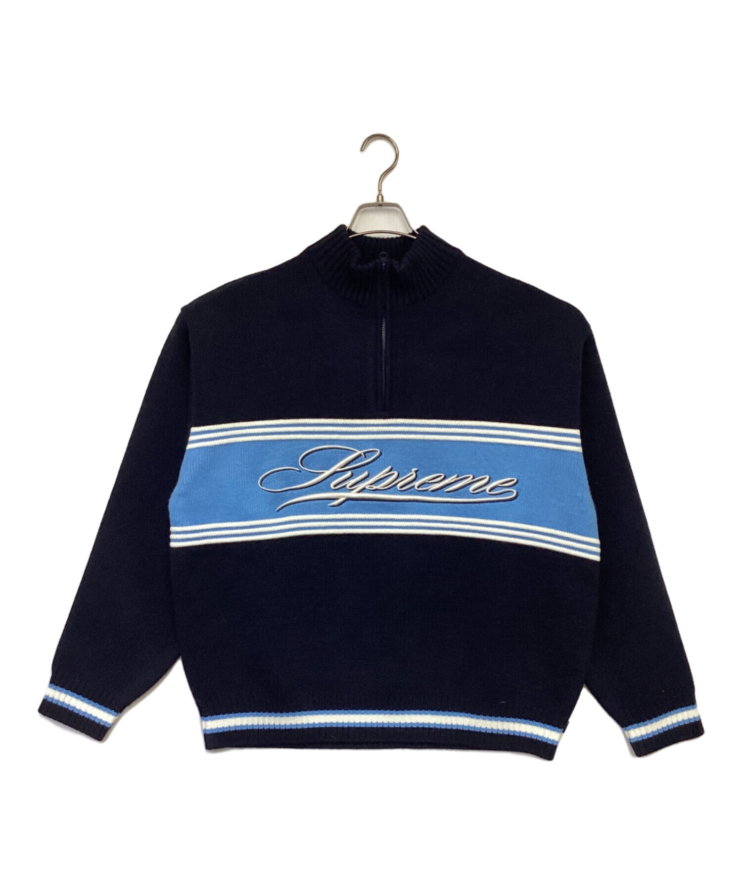 中古・古着通販】SUPREME (シュプリーム) SCRIPT STRIPE HALF ZIP