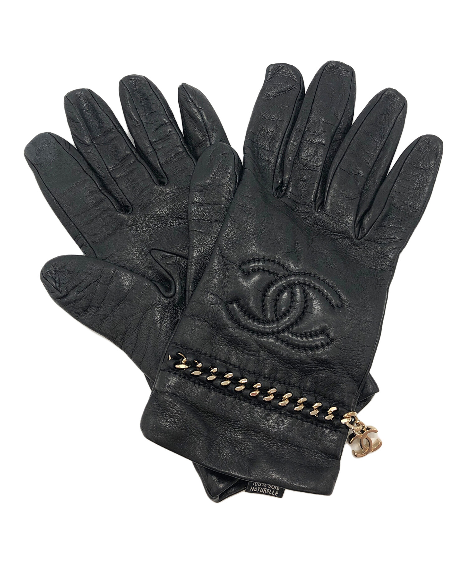 中古・古着通販】CHANEL (シャネル) デカココマーク レザーグローブ