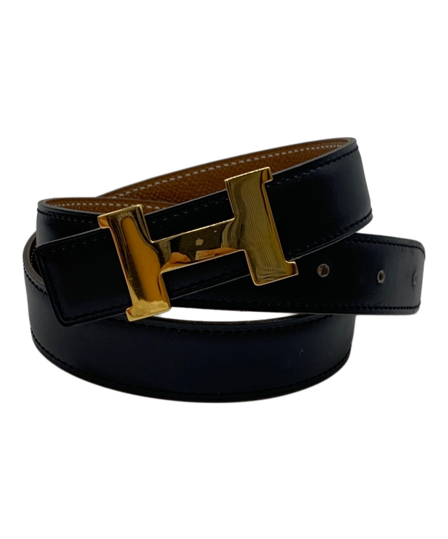 中古・古着通販】HERMES (エルメス) レザーベルト ブラック サイズ