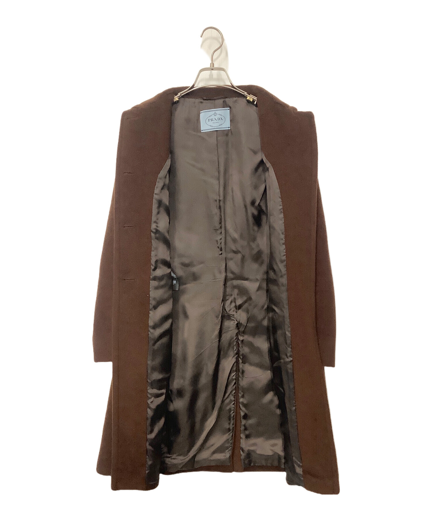 中古・古着通販】PRADA (プラダ) ロングコート ブラウン サイズ:42
