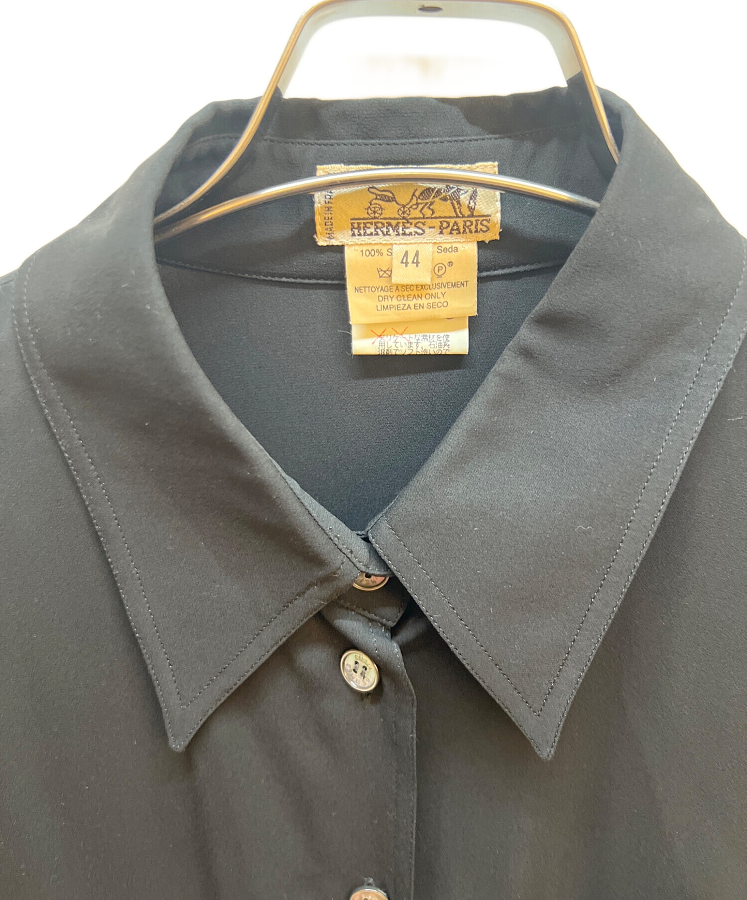 中古・古着通販】HERMES (エルメス) 長袖シャツ ブラック サイズ:44