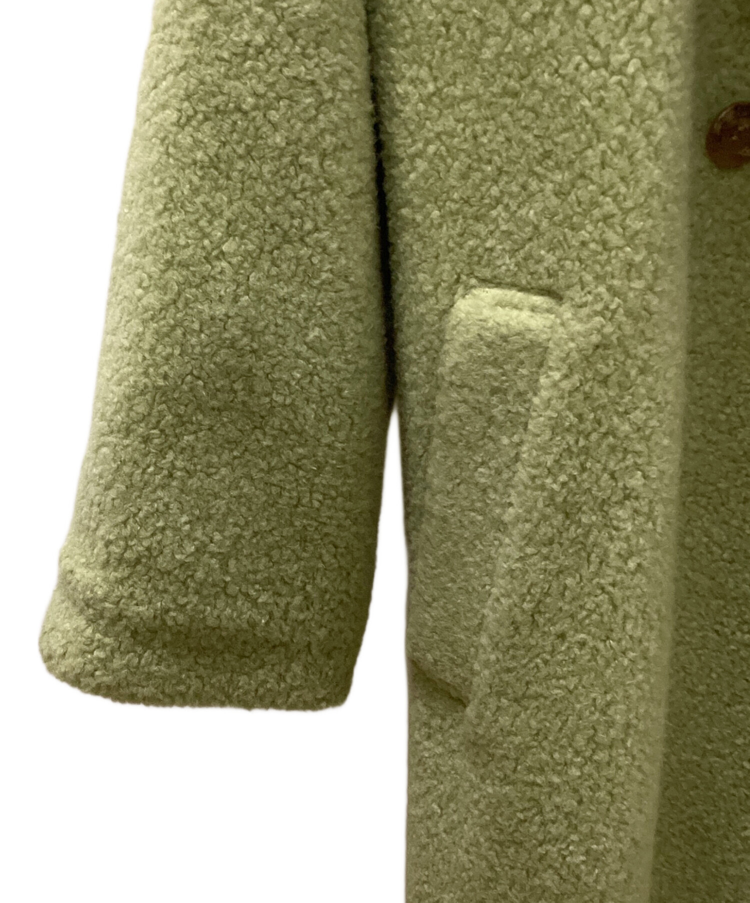 中古・古着通販】CADUNE (カデュネ) ボアコート 黄緑 サイズ:38