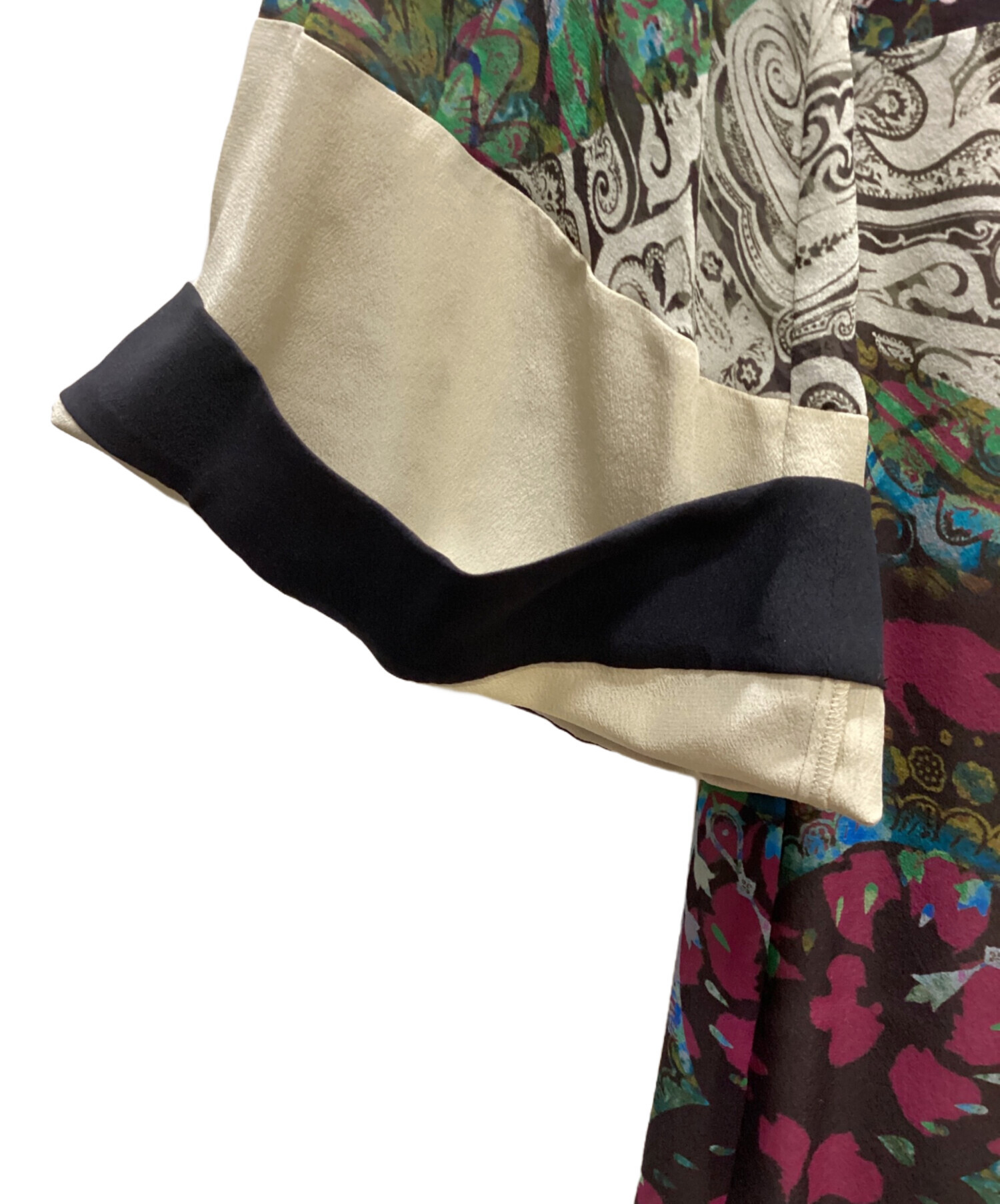 中古・古着通販】ETRO (エトロ) シルクワンピース パープル×ベージュ