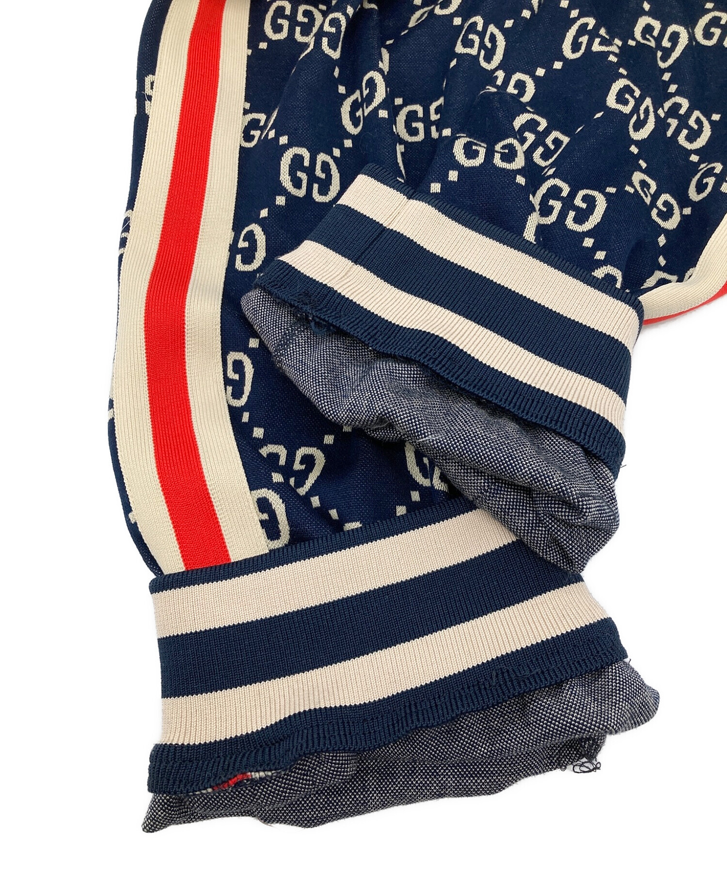 中古・古着通販】GUCCI (グッチ) GG柄スウェットパンツ ネイビー