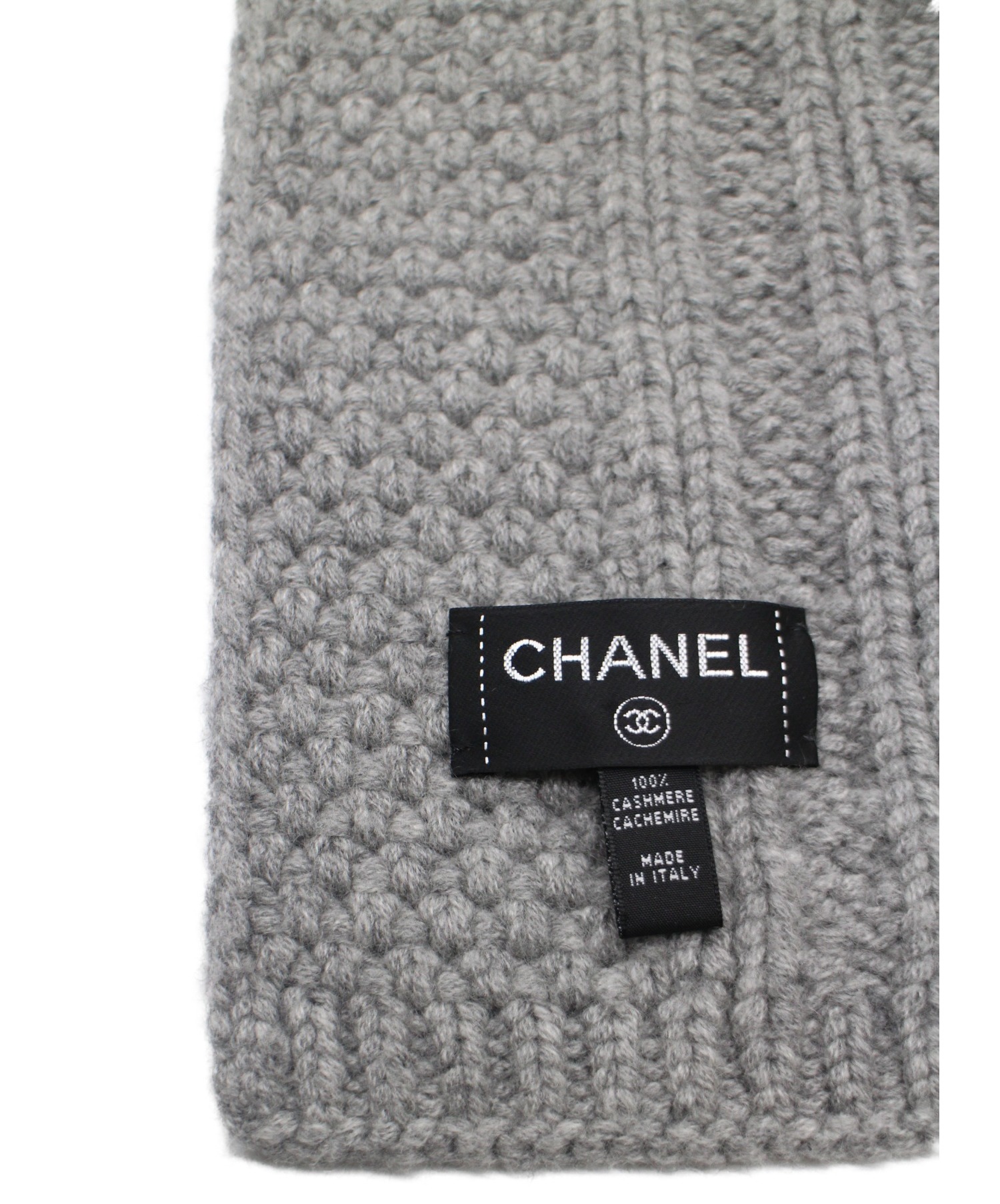 中古・古着通販】CHANEL (シャネル) カシミヤマフラー グレー カシミヤ