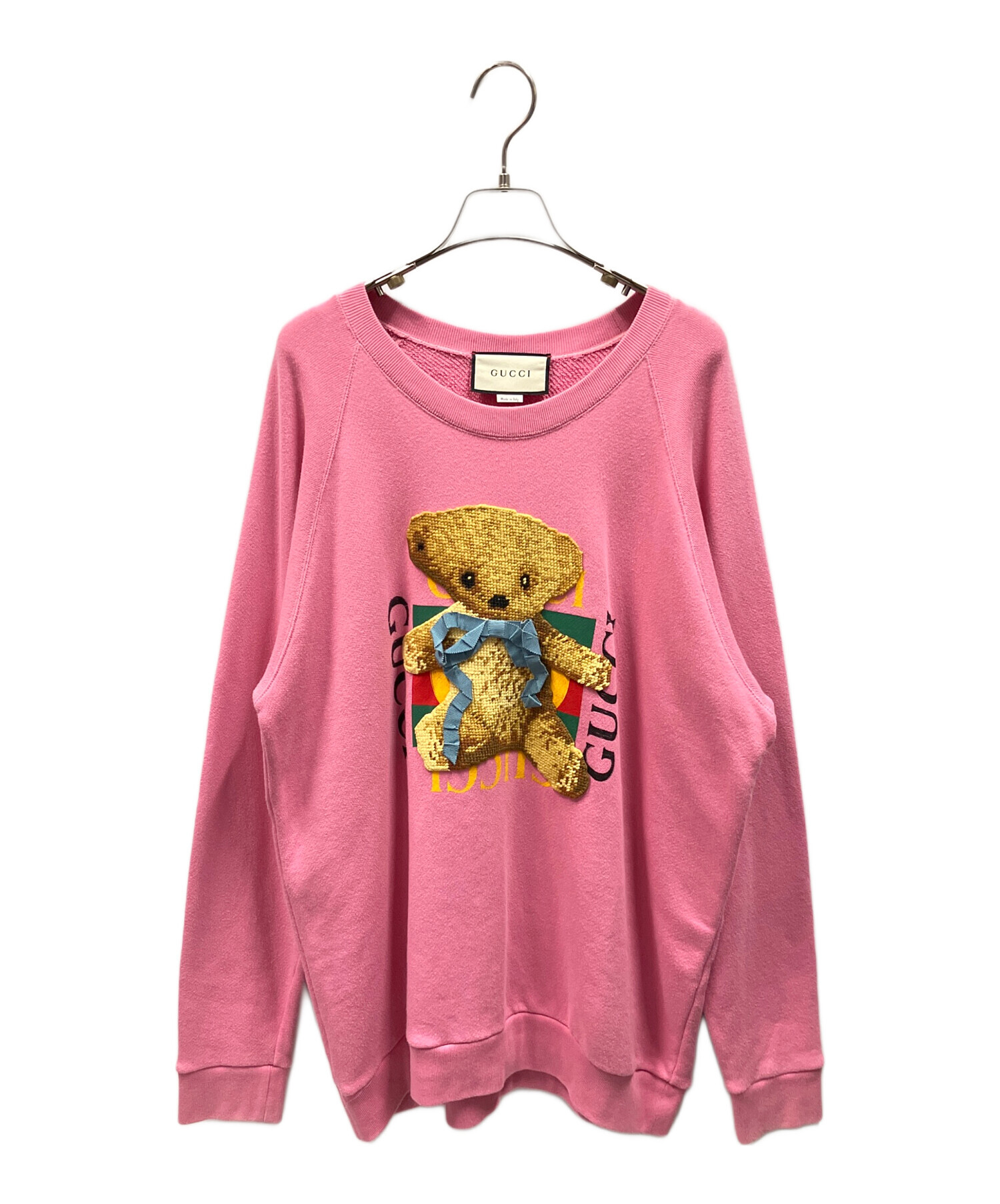 中古・古着通販】GUCCI (グッチ) テディベアリボンスウェット ピンク
