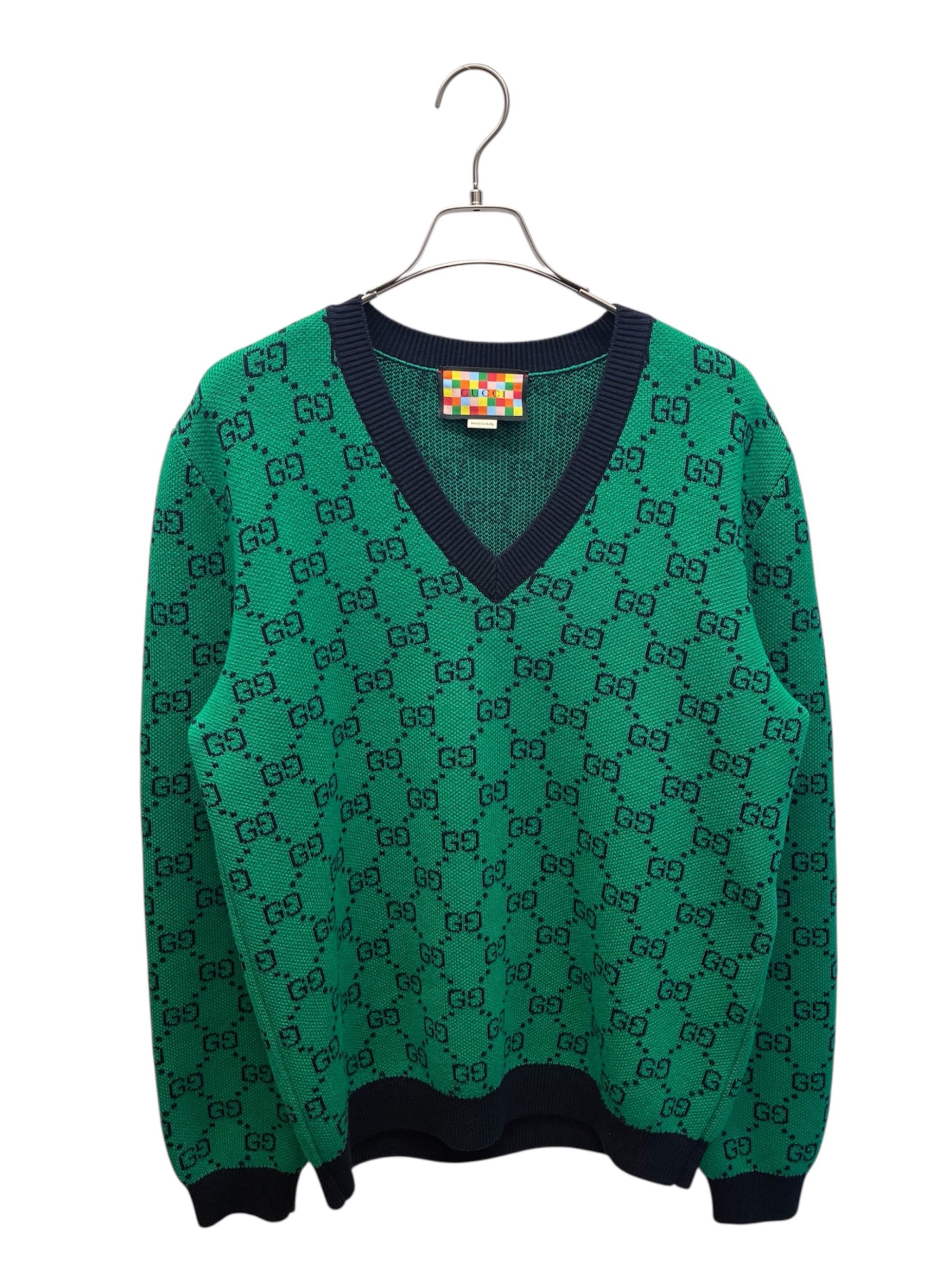 中古・古着通販】GUCCI (グッチ) GG総柄ニット/661155 XKBXI グリーン