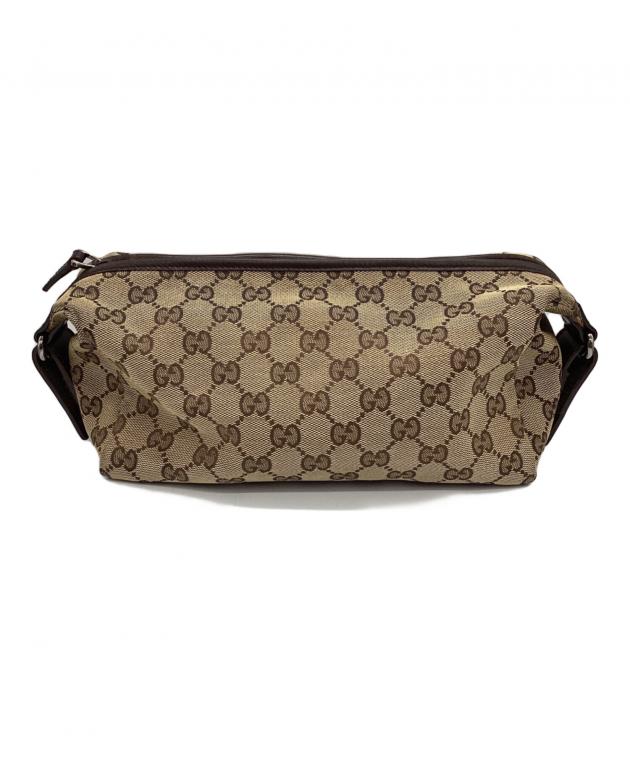 中古・古着通販】GUCCI (グッチ) GGキャンバスポーチ ブラウン