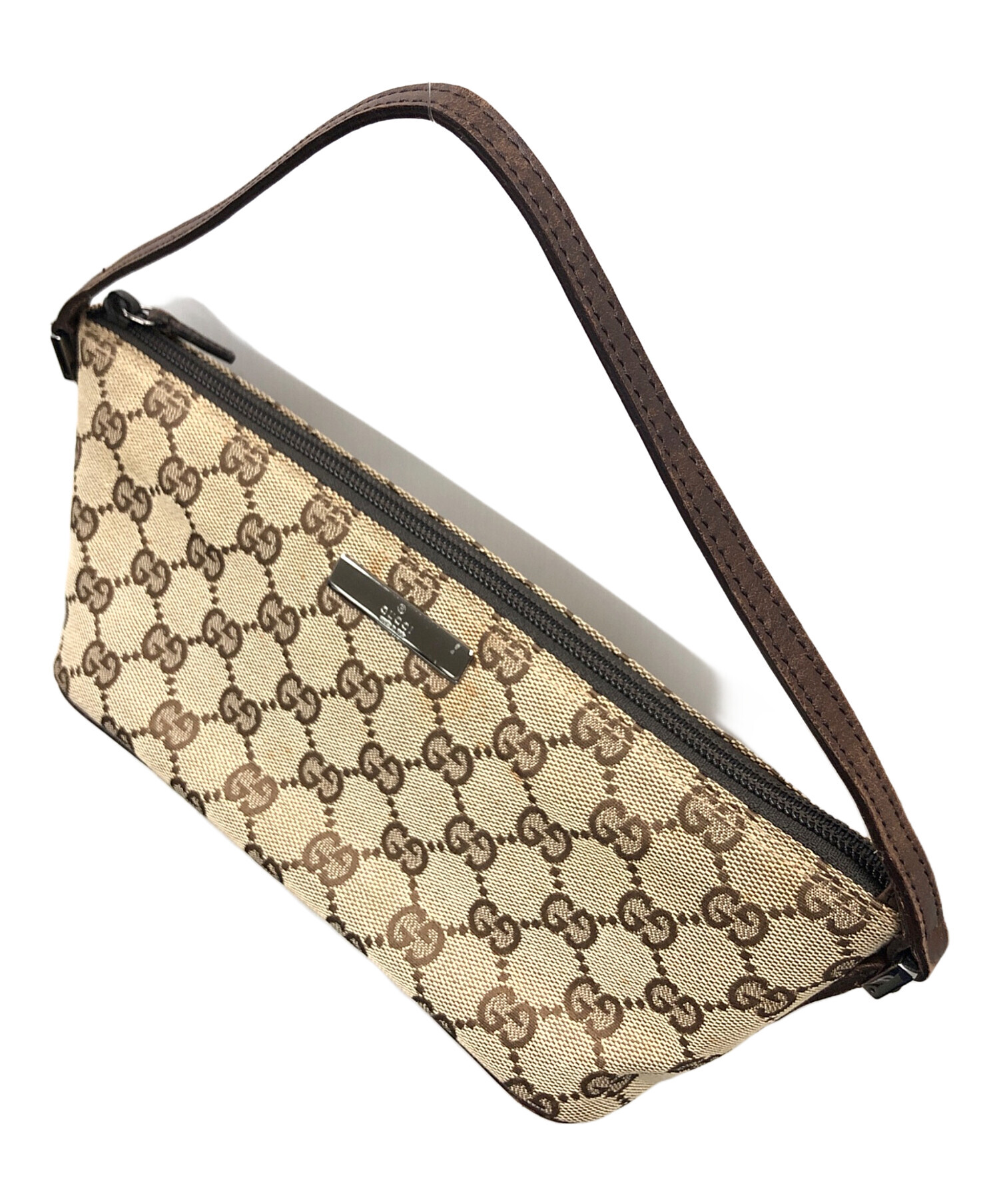 中古・古着通販】GUCCI (グッチ) アクセサリーポーチ GG ブラウン