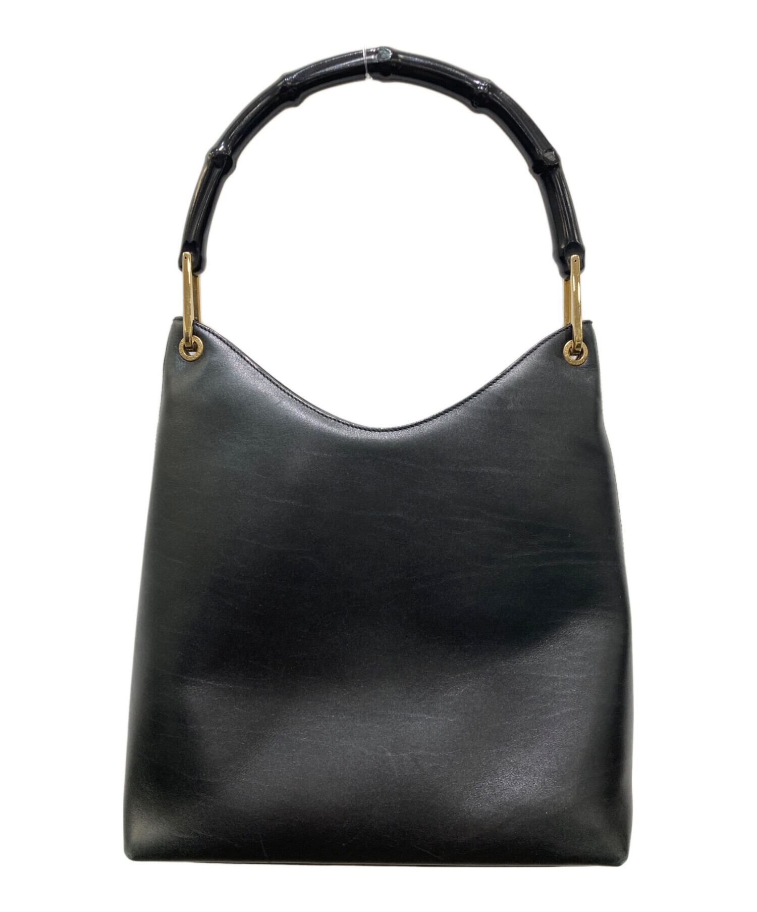 中古・古着通販】GUCCI (グッチ) バンブーハンドバッグ ブラック