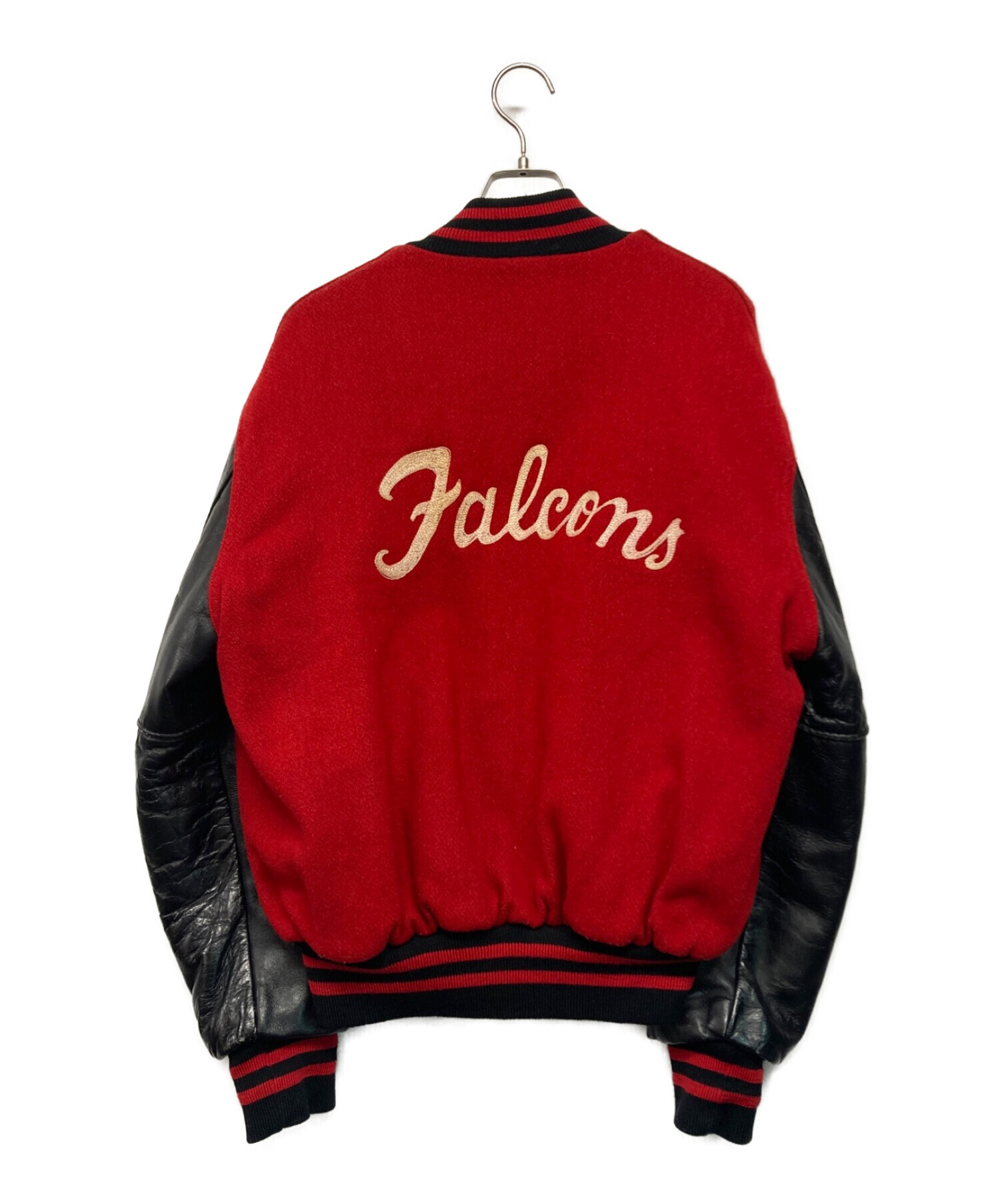 中古・古着通販】Holloway (ホロウェイ) 袖レザースタジャン レッド