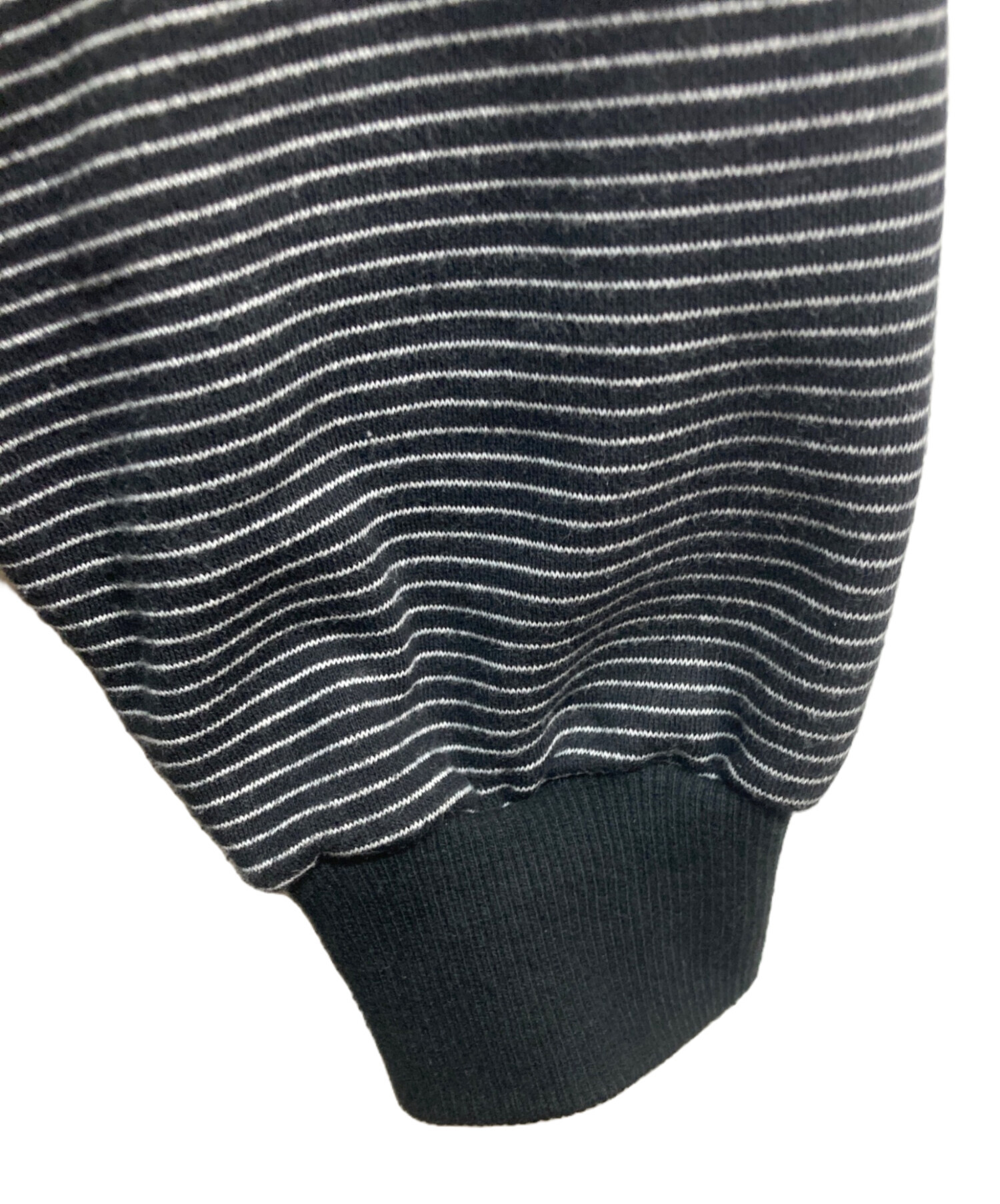 中古・古着通販】ENNOY (エンノイ) BORDER HOODIE SWEAT ブラック