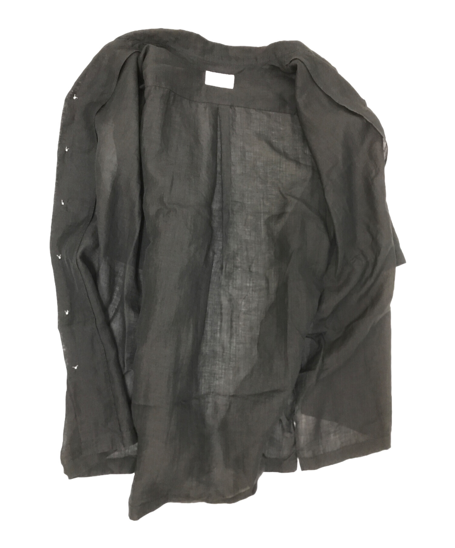 中古・古着通販】HERILL (ヘリル) Linen ramie Open collar ブラック