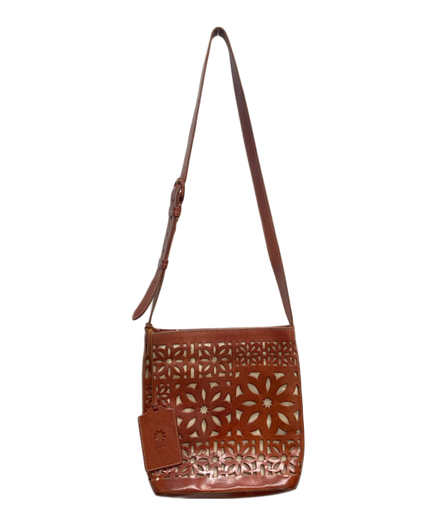 中古・古着通販】genten (ゲンテン) カットワークレザーショルダー