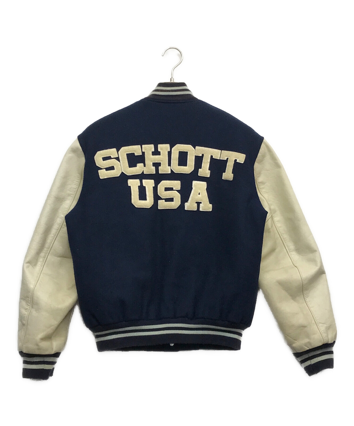 中古・古着通販】Schott (ショット) レザースタジャン ブルー サイズ